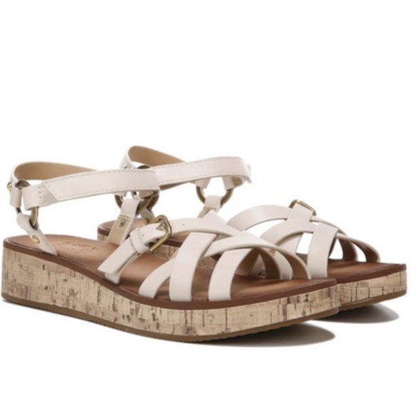 NATURALIZER Criss Cross Strappy Leather Flatform Sandals - Picture 1 of 8